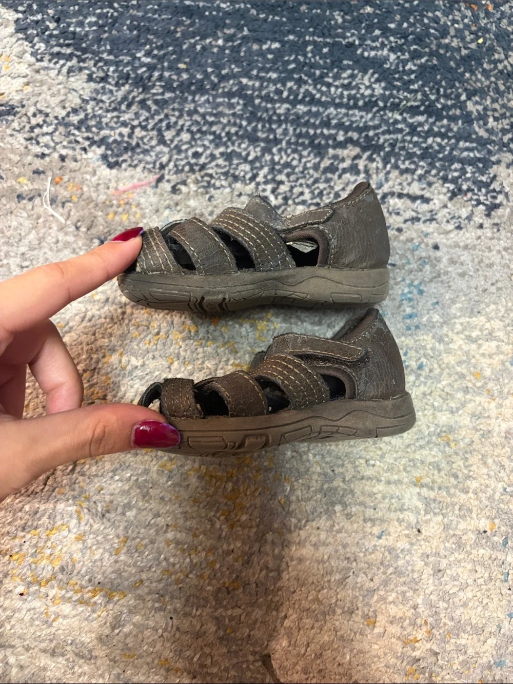 Kids Brown Closed-Toe Sandals - Comfortable Everyday Wear